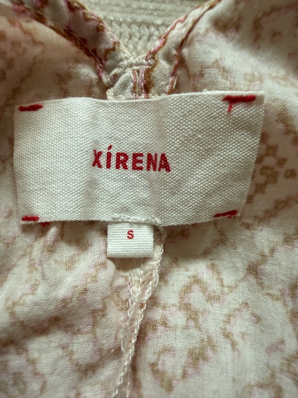 Xirena Printed Maxi Dress Small Boho Open Back Strappy Tassel Tie NWOT - Picture 9 of 9